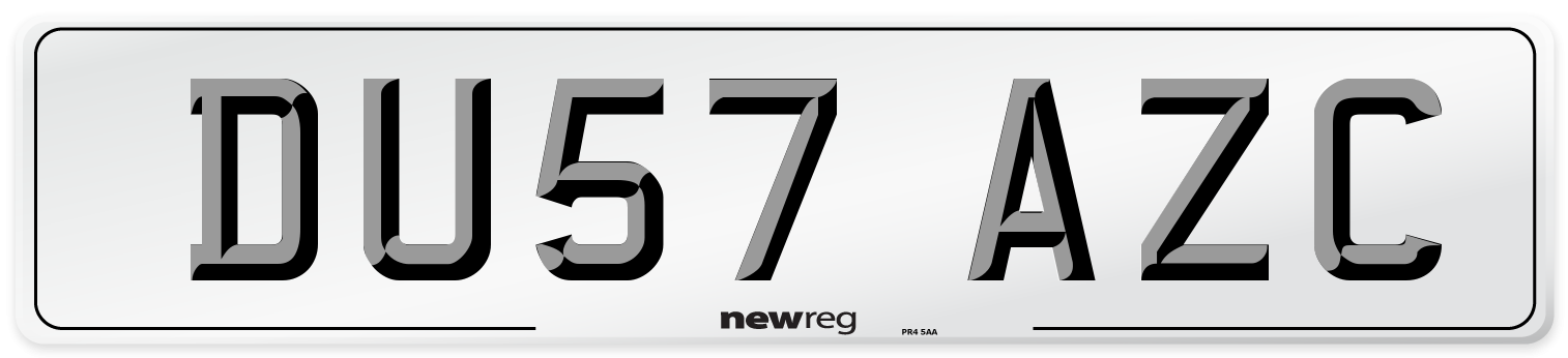 DU57 AZC Number Plate from New Reg